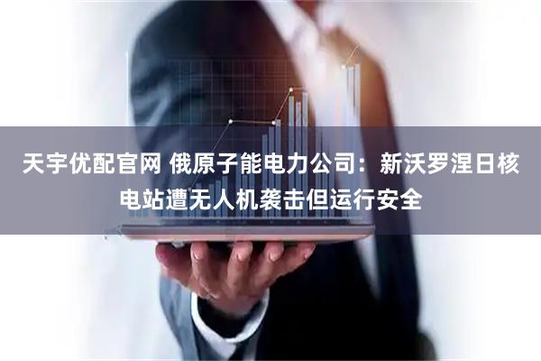 天宇优配官网 俄原子能电力公司：新沃罗涅日核电站遭无人机袭击但运行安全