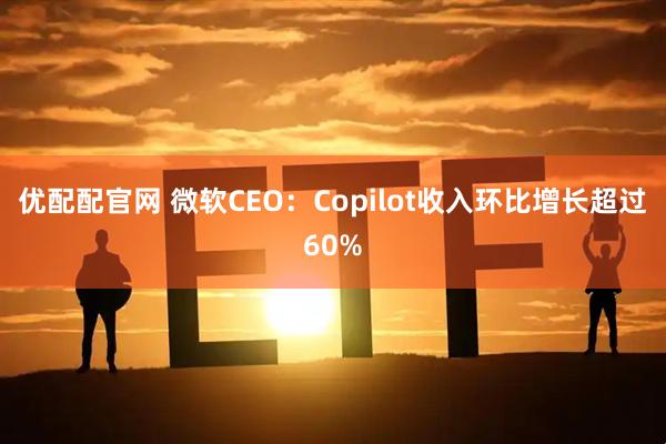 优配配官网 微软CEO：Copilot收入环比增长超过60%